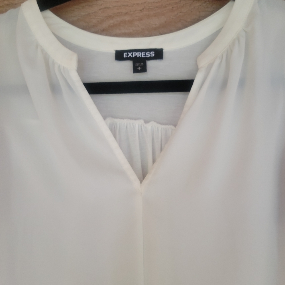 Express Ivory Split Neck Tank Small - image 3